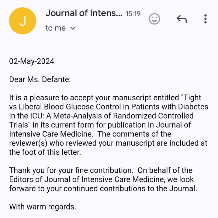 First international paper as 1st author! Thanks <a href="/metaacademy_ofc/">Meta Analysis Academy</a> 

I couldn't be happier.