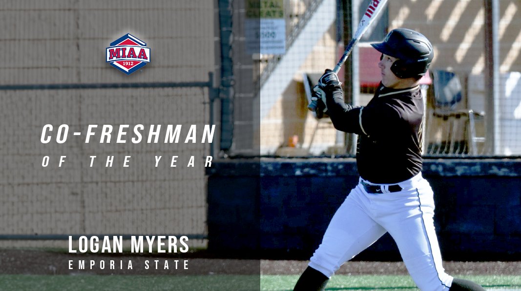 Congratulations to Emporia State's Logan Myers on being named the 2024 𝙈𝙄𝘼𝘼 𝘾𝙊-𝙁𝙍𝙀𝙎𝙃𝙈𝘼𝙉 𝙊𝙁 𝙏𝙃𝙀 𝙔𝙀𝘼𝙍 🏅⚾️ 📰 bit.ly/3JJW9U0 #BringYourAGame