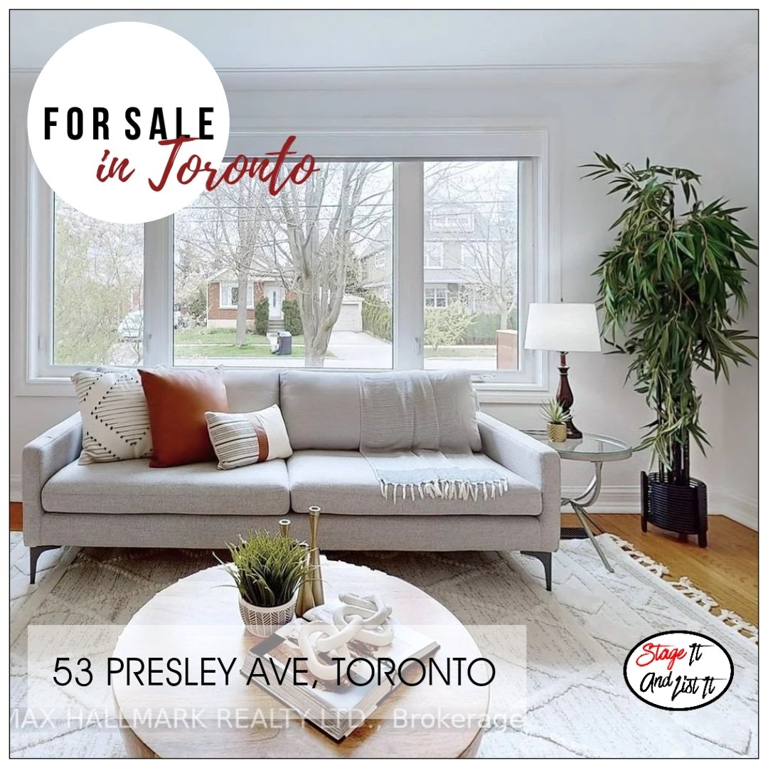 Simplicity at its best ✨️.
.
.
Staged living room at 53 Presley Ave, Toronto, currently #FORSALE. Realtor @sharonmclachan, styled @stageitandlistit. 
.
.
#stageitandlistit #homestaging #stagingsells #staging #staginghomes #realestatestaging #stagedtosell #stagerlife #homestager