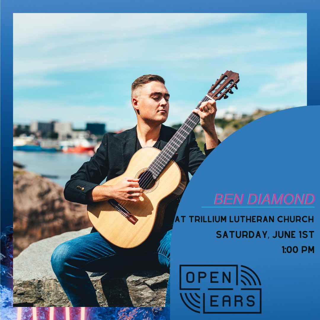 Ben Diamond

June 1 | 1PM | Trillium Lutheran Church

Voyage – music for guitar and electronics is a one of a kind project that culminates the successful combination of the acoustic classical guitar with electronic media. 
#didyouhear #oe24 #kw #kitchenerwaterloo