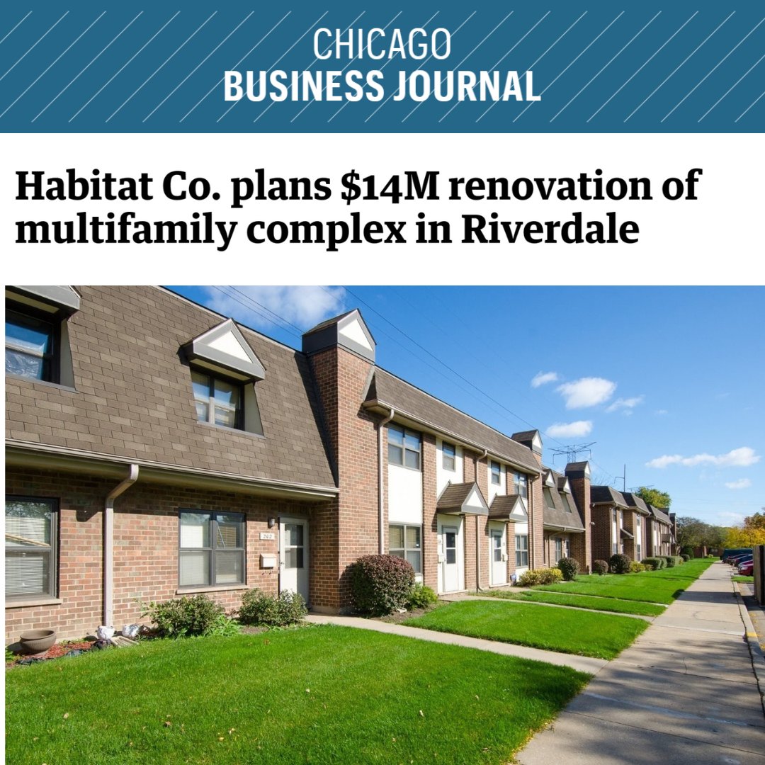 Riverside Village apartments in #Chicago’s #Riverdale neighborhood, owned and operated by TJ client @HabitatCompany was one of 13 local developments to be awarded LIHTC assistance from @chicagoper @ChiBizJournal. Read more in #TJTALK: conta.cc/3y2wCms