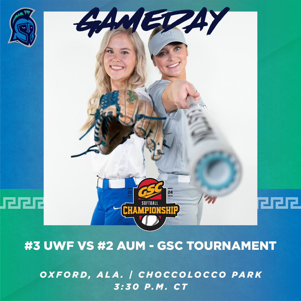 🥎GAMEDAY!🥎 Round 2 in Oxford! 3-seed UWF takes on 2-seed Auburn-Montgomery to decide who will move on in the winner's bracket in the GSC Tournament! 📍| Oxford, AL - Choccolocco Park ⏲️| 3:30 PM CT 📹|flosports.link/49MIXs7 📊|gscsports.org/sidearmstats/s… #GoArgos