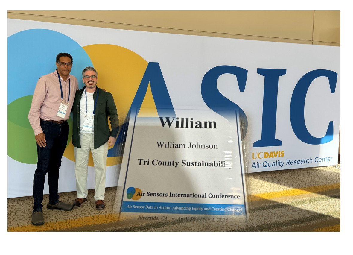 TriCountySusta1's tweet image. TCS is EVERWHERE including the Air Sensors International conference at @UCDavisAQRC. (TCS EJ Committee members Bill Johnson and Trevor Durning pictured). #AirQuality #ASIC2024 #airsensors