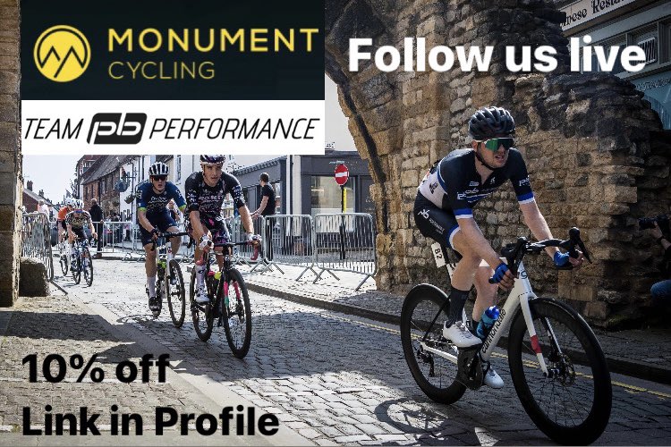 Follow us live on @Monument_HQ Cycling TV . 10% off - link in profile . A percentage of the fee goes back into supporting our team . #teampbperformance 🔵⚪️⚫️ . 📸 @GAZZA1815