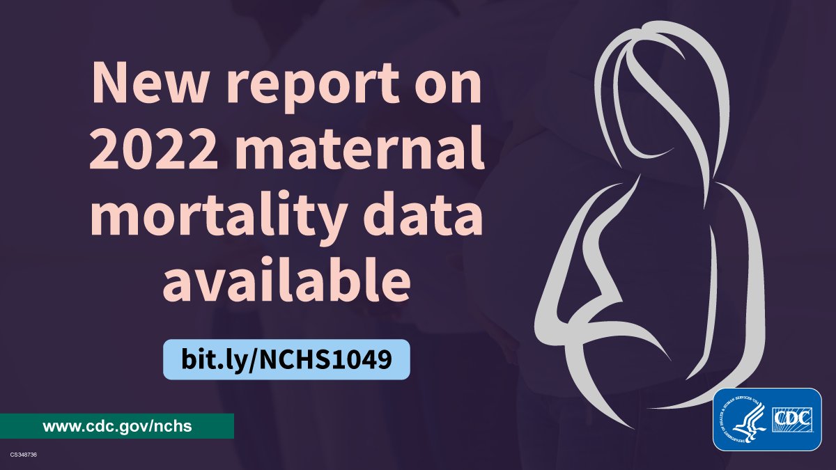 New NCHS report presents maternal mortality rates for 2022 data based on data from the National Vital Statistics System bit.ly/NCHS1049