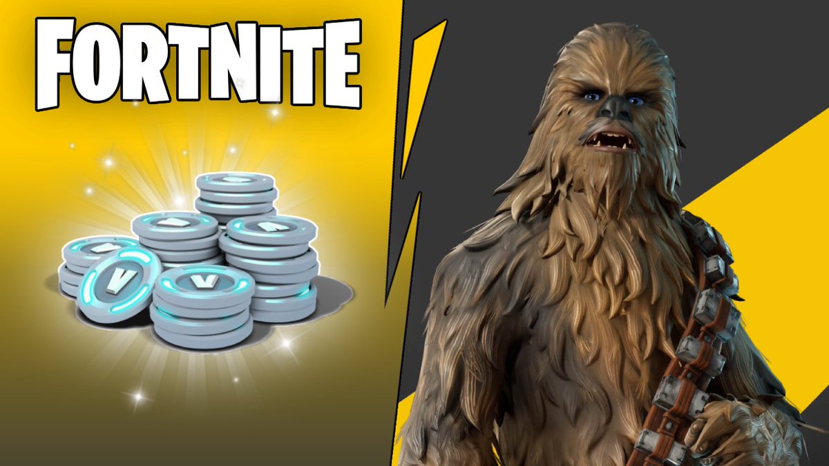 A few people who follow the steps below will receive a 1,000 V-Buck code in DM's to get the new LEGO pass containing the 'Chewbacca' skin when it drops! 🎁 • Retweet + Like • Follow @ShopRoyaleFN w/🔔