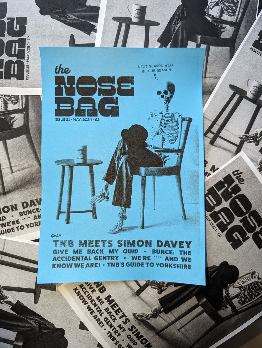 🔵ISSUE 21 IS HERE🔵 🗣️TNB chats to Simon Davey 💷 Give me back my quid 🎩Bunce: The accidental Gentry 👨‍🎤 We're **** and we know we are! ☢️ TNB's guide to Yorkshire + All the usual bits. Just £2. Thenosebag.bigcartel.com (Sorry, no eBay sales on this 😢)
