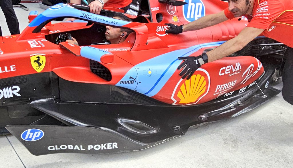 El Ferrari en las prácticas de cambio de ruedas en Miami #f1 #MiamiGP