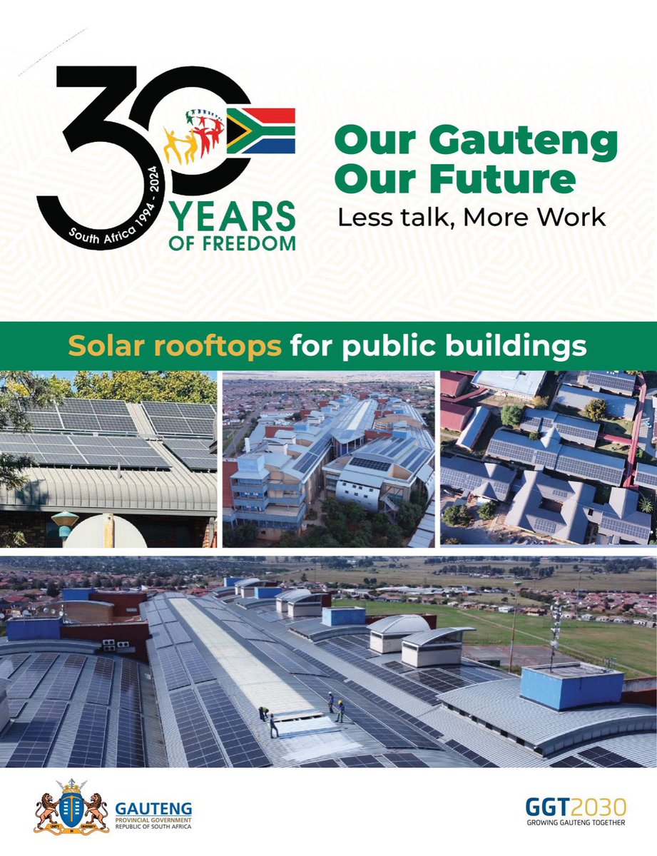 Solar rooftops for public buildings #LessTalkMoreWork #GrowingGautengTogether