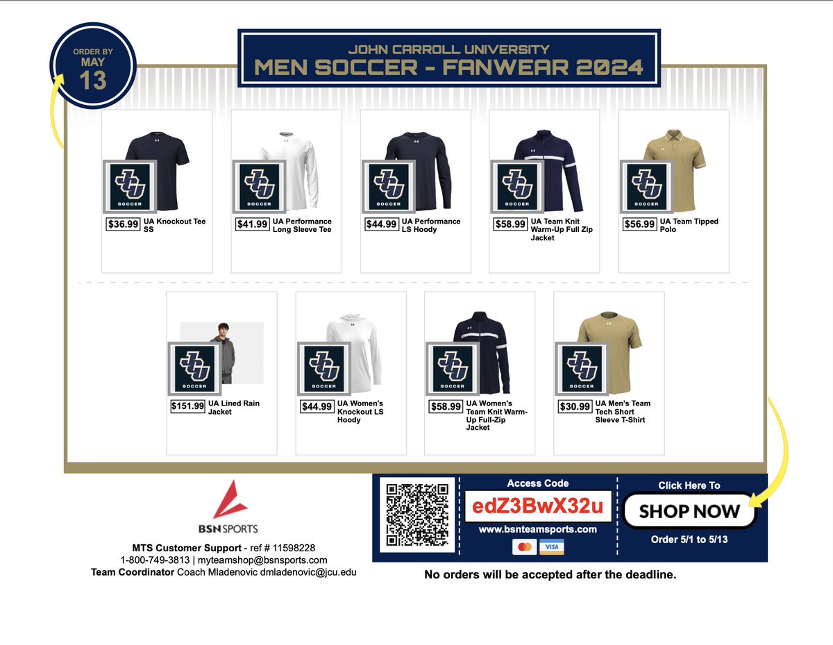 Our 2024-25 online team shops are NOW OPEN! Items will be available for purchase through May 13th. FANWEAR: bsnteamsports.com/shop/edZ3BwX32u 60TH ANNIVERSARY (SPECIAL EDITION): bsnteamsports.com/shop/oATQU72esf