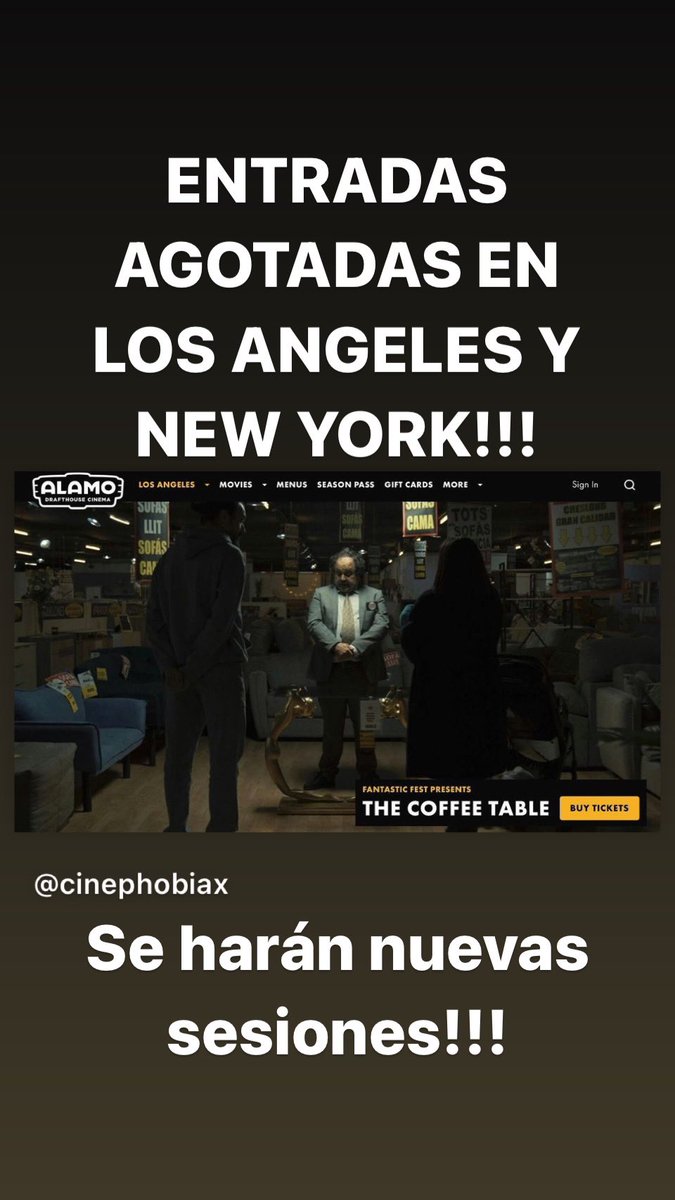 ENTRADAS AGOTADAS EN LOS ANGELES Y NEW YORK!!! se harán nuevas sesiones #thecoffeetable #lamesitadelcomedor