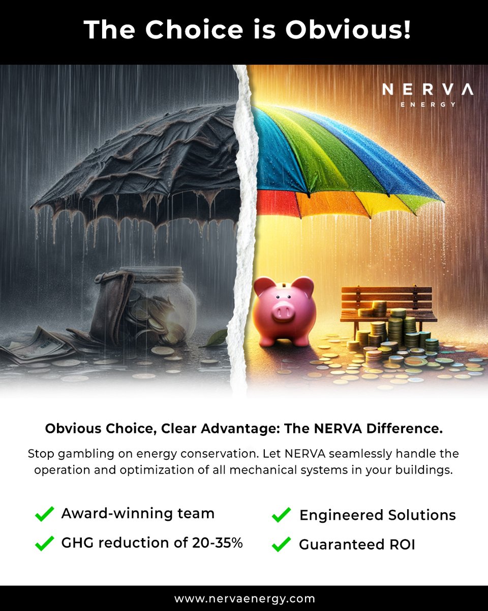 Say goodbye to the costs and headaches associated with managing multiple subject matter experts. If you’re looking for practical, proven and guaranteed energy conservation solutions, the CHOICE IS OBVIOUS! Experience the NERVA difference, today. #nervaenergy #buildingperformance