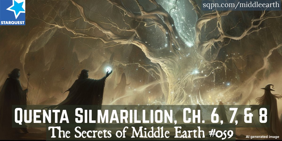 Uncover Tolkien's epic tale! Join us as we unravel Melkor's sway, Fëanor's depths, and Ungoliant's ominous shadows in the heart of the First Age. 🌟starquest.fm/SME059 #SilmarillionSecrets #Tolkien #Simarillion