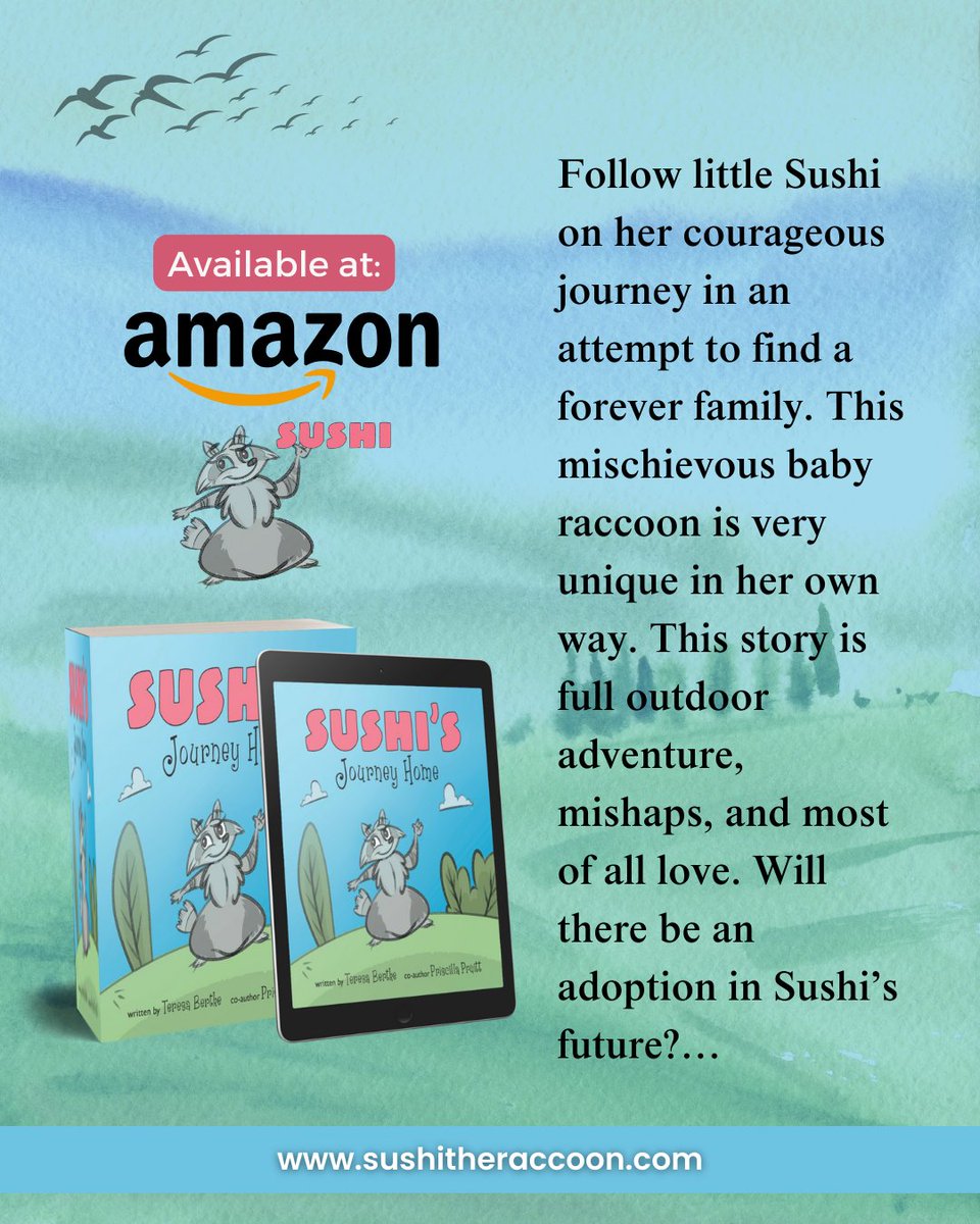 Embark on Sushi's quest for a forever family! Follow her outdoor adventures, mishaps, and the pursuit of love. . Grab your copy now at bit.ly/41FqbR3 . #sushisjourneyhome #adventuresinlove #uniquebabyraccoon #outdooradventures #mishapsandlove #foreverfamilyquest