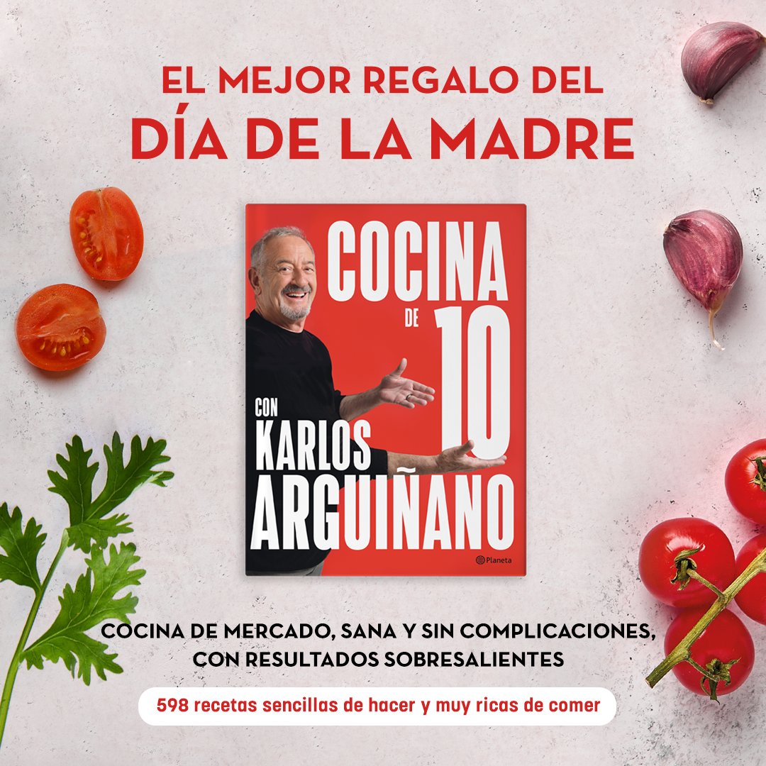 ¿Buscando el regalo perfecto para el Día de la Madre? 🎁 Sorprende con el nuevo recetario de Karlos Arguiñano, lleno de recetas deliciosas y fáciles de preparar. ➡️ Compra el libro aquí 👉 tinyurl.com/2dhtnyhk