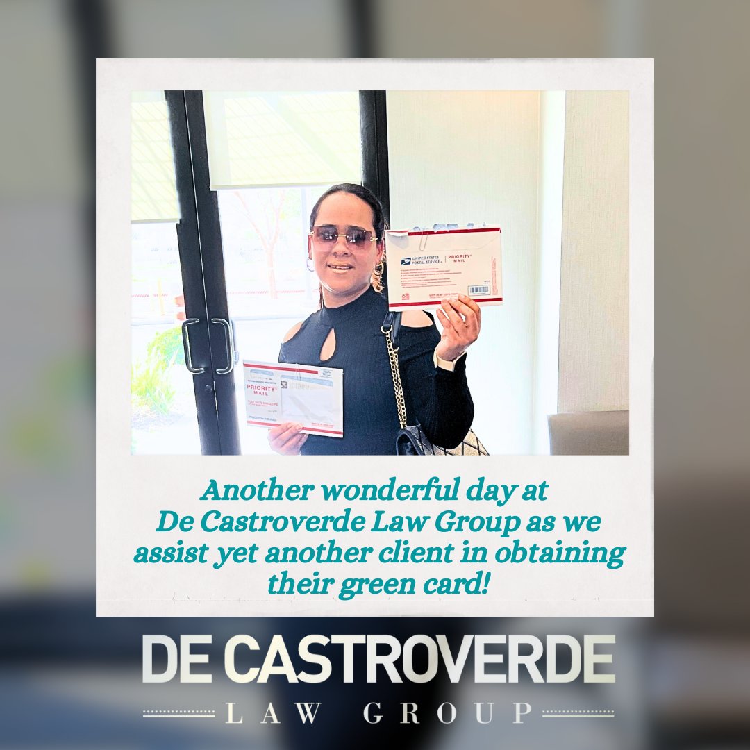 Congratulations to our client, and kudos to our dedicated team for making dreams a reality! 🌟 

#decastroverdelawgroup #dlgteam #immigrationservices #greencard