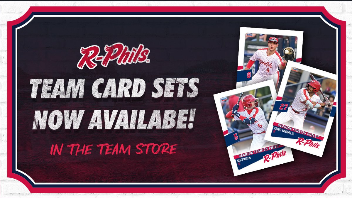 Get your hands on the 2024 Reading Fightin Phils Official Team Card Set before it's gone! Show your support for your favorite Phillies prospects and snag your set now! Take FREE Shipping now through Friday 5/3 – Enter Code FREESHIP SHOP: tinyurl.com/yysbfw5e