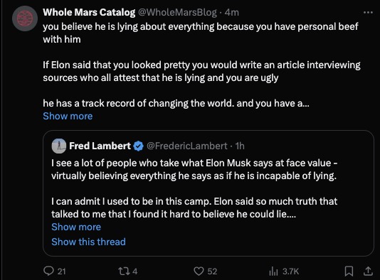Omar is the perfect example of someone who fell into the trap. The longer you are in it, the harder it is to get out.

In a very post where I explain why it is dangerous to believe everything Elon says, Omar, one of his biggest feedback loop breakers, says not to listen to me…