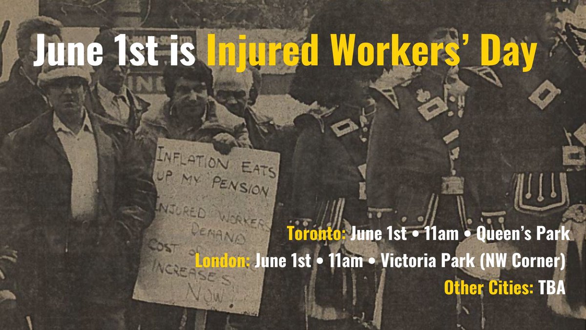 June 1st is Injured & Ill Workers' Day Join us if you can. More details to follow.