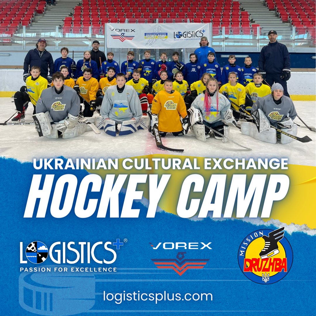 Exciting times ahead at the Ukrainian Cultural Exchange Hockey Camp! Our players are hitting the ice with smiles and enthusiasm! logisticsplus.com Sponsored by Logistics Plus, Inc. and @vorexllc75186 #Ukraine #HockeyCamp #LogisticsPlus