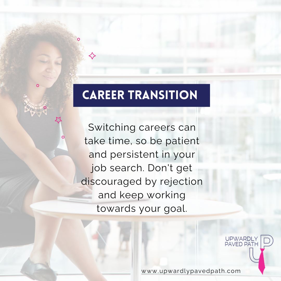 Switching careers? It's not a sprint, it's a marathon. Take your time and enjoy the journey. 

#JobSearchTips #SocialMediaForJobSearch #CareerBoost #CareerGrowth #JobSearchSuccess #ProfessionalDevelopment #CareerAdvice #JobHunting #Networking