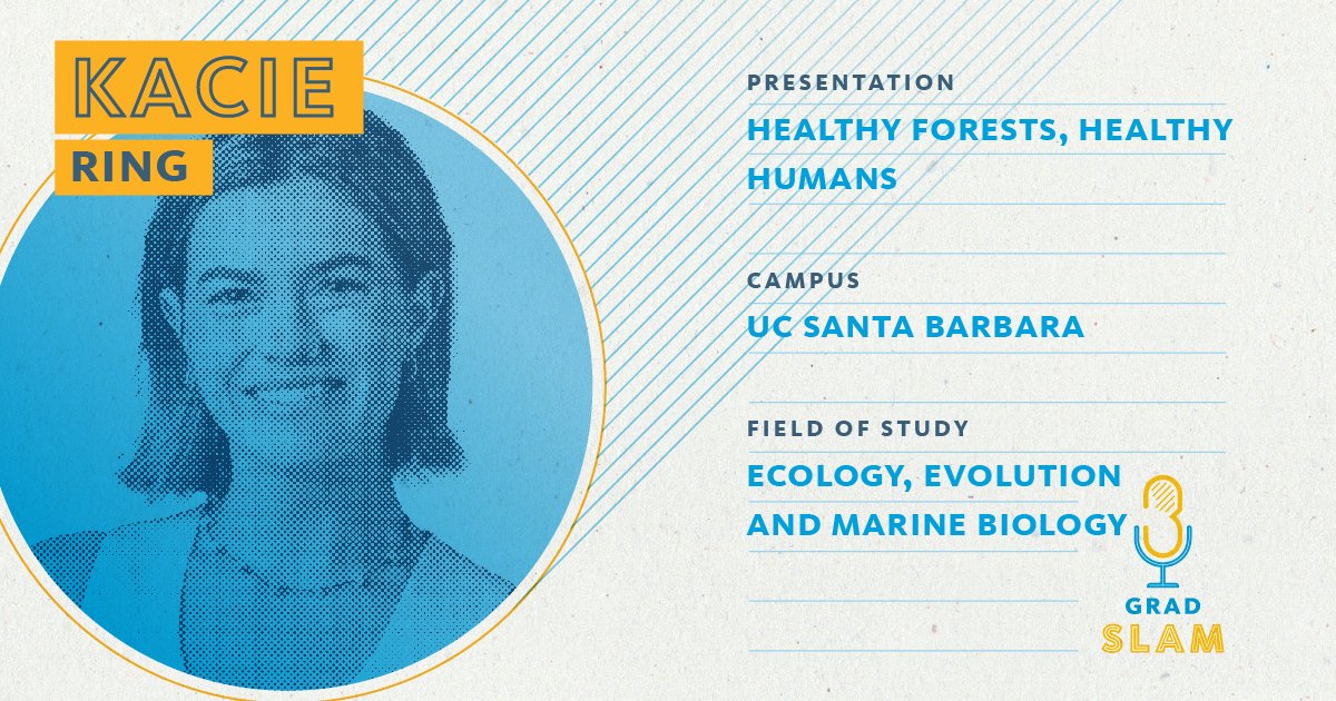 #GradSlam, May 3: UC grad students explain their thesis in 3 min! Tune in at 10:30 am PT to watch and vote for your favorite. Support our campus champ Kacie Ring to take home the systemwide prize! ucal.us/gradslam