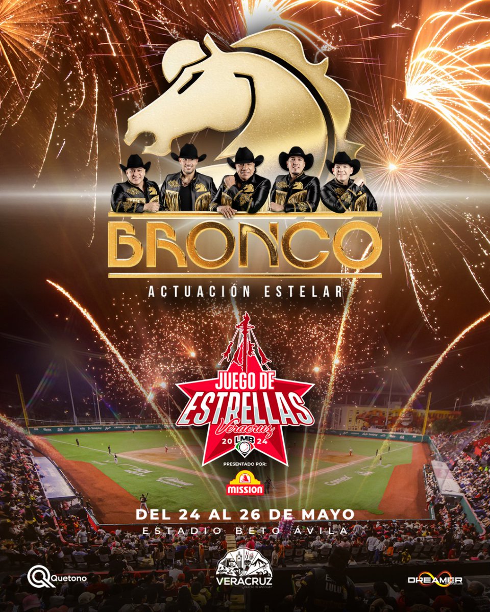 ¡Un #JuegodeEstrellas2024 con sabor jarocho! La cita es del 24 al 26 de mayo, en el #BetoÁvila, casa de @ElAguilaBeisbol Además, contarán con la actuación estelar de @Grupo_Bronco. #TodosABordo #LosPiratas