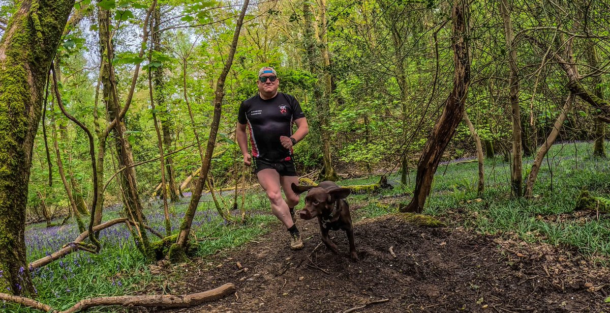 madmoosey's tweet photo. Day 1812 of the Run Streak! 15 days until the big 5th run streak anniversary. Post work run this evening with Oppo 🐶 Despite earlier rainfall the trails were still pretty good https://t.co/CBQXyVbL0I