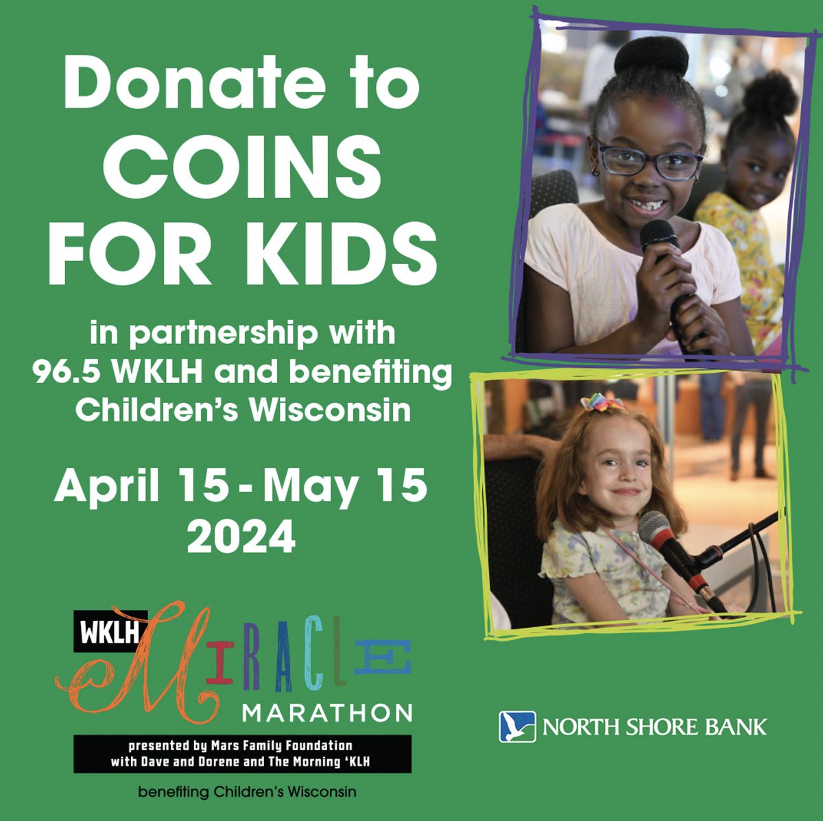North Shore Bank (@northshorebank) on Twitter photo Support <a href="/965WKLH/">96.5 WKLH Milwaukee</a>'s Miracle Marathon for <a href="/childrenswi/">Children's Wisconsin 🏥</a> by getting your coins counted for free at any SE WI North Shore Bank location through May 15. You can donate all or a portion of the total to Coins for Kids. bit.ly/49EE2t6
Member FDIC | Equal Housing Lender Support <a href="/965WKLH/">96.5 WKLH Milwaukee</a>'s Miracle Marathon for <a href="/childrenswi/">Children's Wisconsin 🏥</a> by getting your coins counted for free at any SE WI North Shore Bank location through May 15. You can donate all or a portion of the total to Coins for Kids. bit.ly/49EE2t6
Member FDIC | Equal Housing Lender