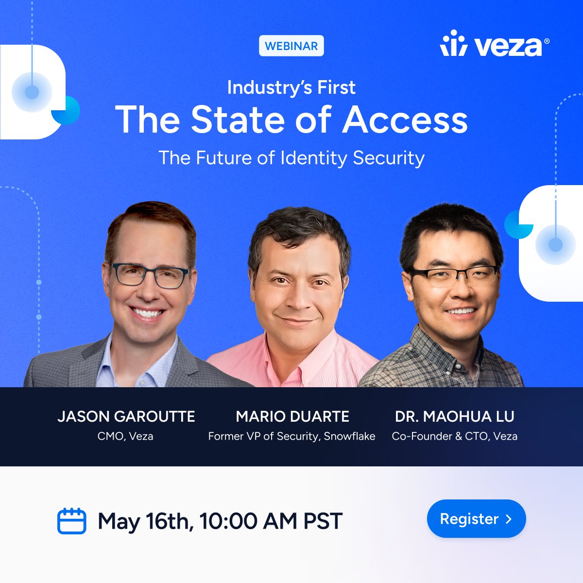 🚨 Introducing the Veza #StateOfAccess report 🚨 Tune in on May 16th to hear security practitioners present the report and dive into data highlights about permissions, identity and access. RSVP here ➡️ bit.ly/3wkDJWR #DeRiskTheBreach #IdentitySecurity #StateOfAccess