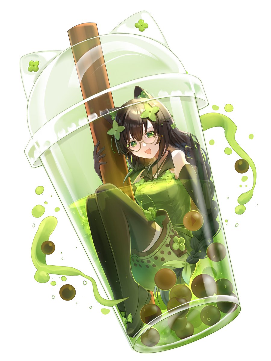 💚🧋『BOBA BLISS』🧋💚

Your day noticeably went from good to great after your Lucky Sips visit.

"Brighten your day with our freshly brewed drinks." promised Kitsunya. "It's my guaran-tea, you'll see!" she said with a wink.

🎨: <a href="/rose_4r0/">rose</a>

#Kitsunyart • #VtuberEN • #ENvtuber