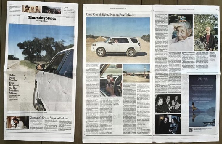 My profile of Shelley Duvall is today’s Styles cover story. Ft brilliant photos by <a href="/SquierKatherine/">Katherine Squier</a>