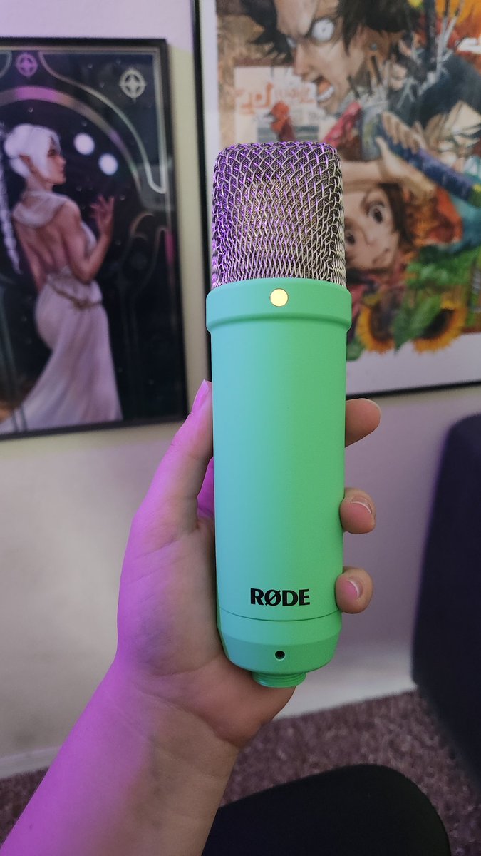 She is officially here! I heard a lot of good things about this mic and I'm glad it was barely in my price range 🤣🤣🤣 if anyone has any tips feel free to send them my way! Can only go up from here! #socute #voiceacting #biggoals