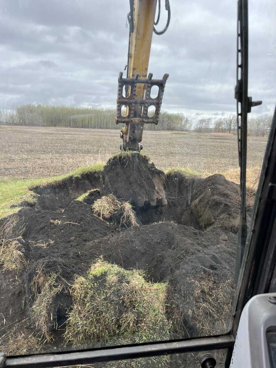 Old rock pile turns out to be old dozing pile. Nice dirt.