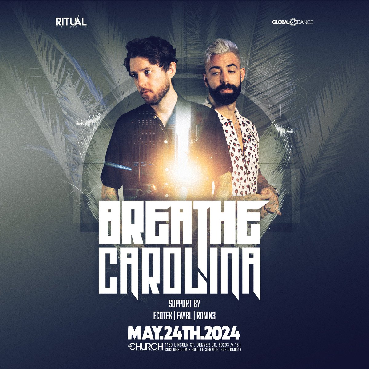 🚨 JUST ANNOUNCED 🚨 Denver are you ready to get down with @BreatheCarolina when they drop back by @ChurchNightClub for Ritual Fridays on May 24th?! Buy your tickets here ⏩ bit.ly/ritualxcarolina