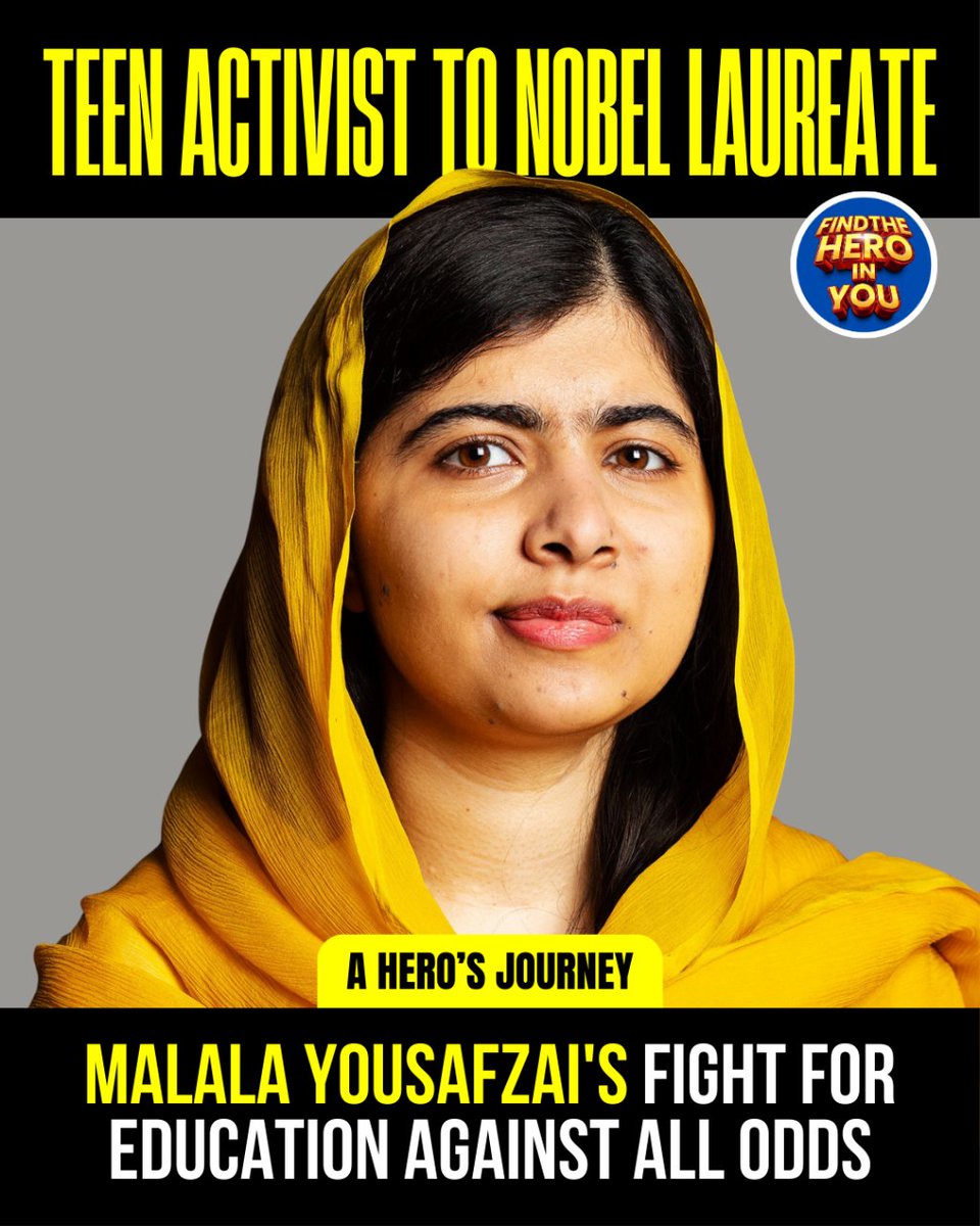 TEEN ACTIVIST TO NOBEL LAUREATE:
MALALA YOUSAFZAI'S FIGHT FOR EDUCATION AGAINST ALL ODDS

✊ #Resistance Thread ✊  

#MalalaYousafzai #Malala #UN #Peace #NobelPeacePrize #NobelLaureate #Education #Freedom #NeverGiveUp #GirlPower #FindYourHero #FindTheHeroInYou