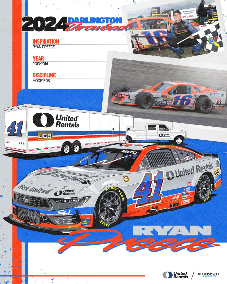 From modifieds to stock cars. @RyanPreece_ and @UnitedRentals are racing a throwback to his 2013 NASCAR Whelen Modified championship and his time with Flamingo Motorsports.