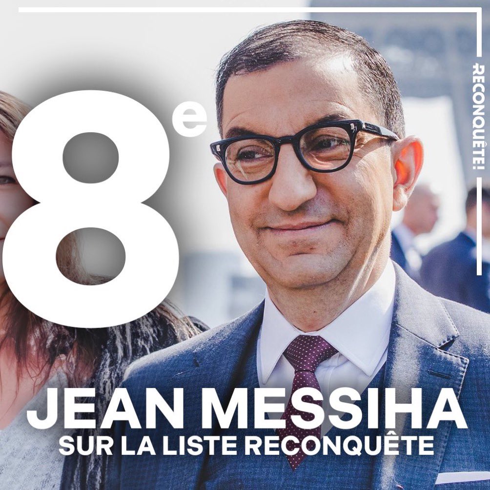 Je suis un grand fan de @JeanMessiha Il manquait à la liste de Reconquête un véritable symbole de l’assimilation, face à une ligne qui devenait de plus en plus radicale et identitaire. Donc il faut saluer cette décision, je dis bravo et j’espère que Jean sera élu 👍