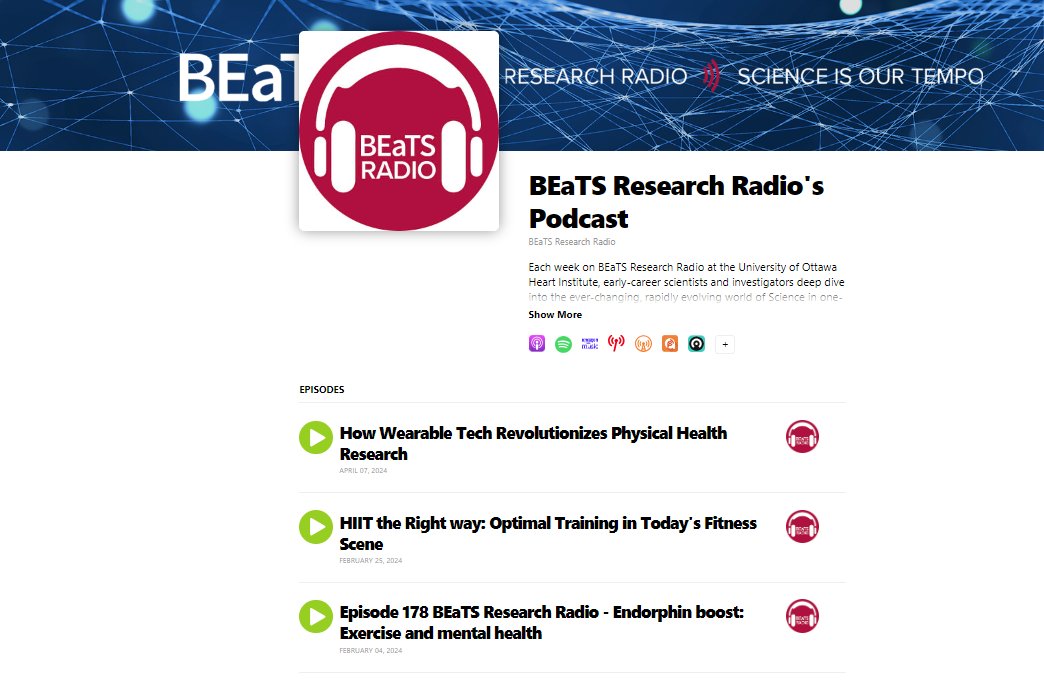 Did you know @BEaTSResearch has several podcasts on physical activity? See and listen 👇 beatsresearchradio.buzzsprout.com/591520