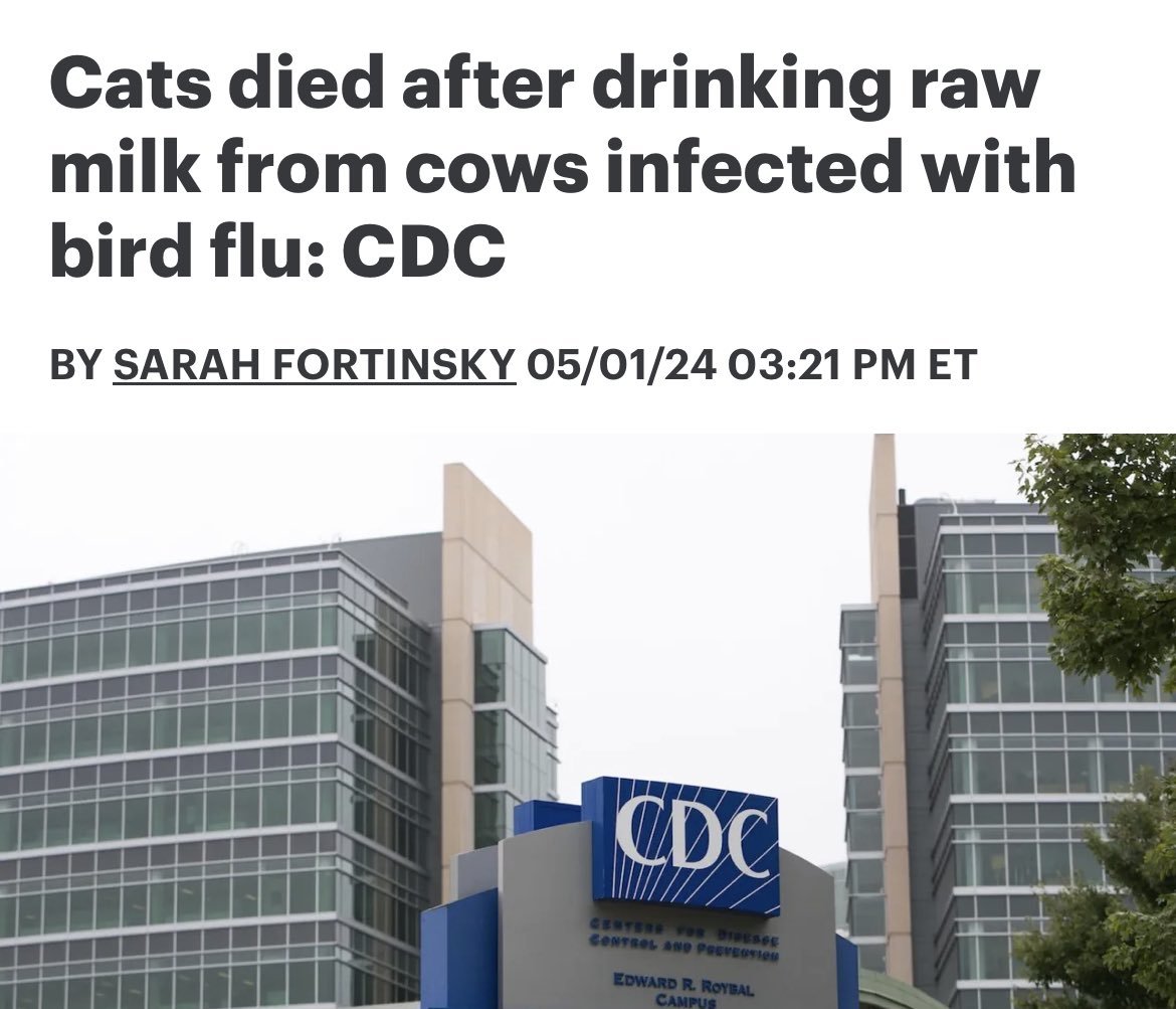 Great Reset agenda trifecta!  Raw milk bad!  Cows bad!  Birds bad!