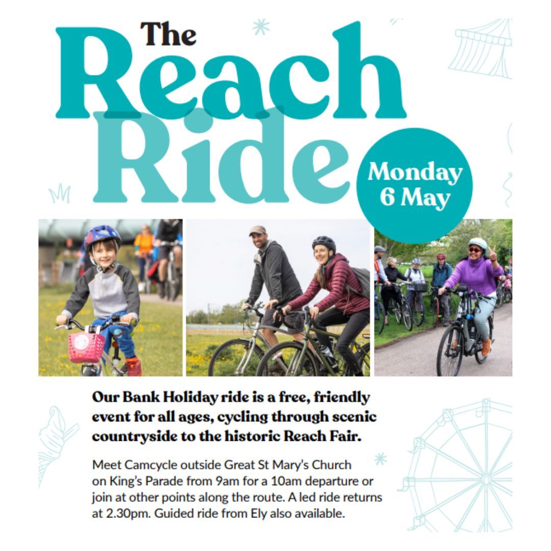 We're looking forward to joining you all on the @camcycle #ReachRide this Bank Holiday Monday🤩. We'll be cycling alongside you and here to help if you get in a spot of bother with your bike, just give us a shout!