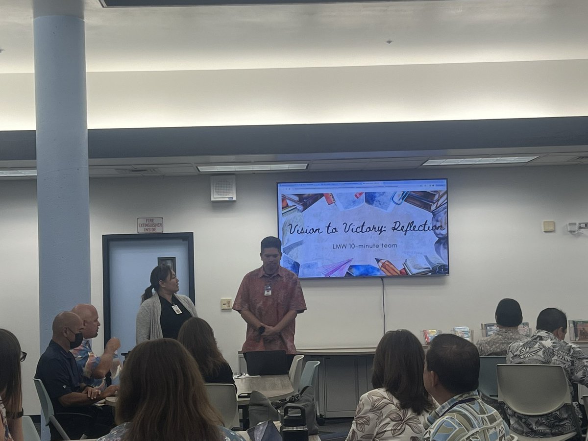 Principal Duarte & Principal Kardash sharing at LMW Principal meeting! Learning about the invigorating summer Leadership training & excited to venture into more Leadership summit opportunities differentiated by needs! Stay tuned! Kudos to CAS Davis and entire team!! @HIDOE808
