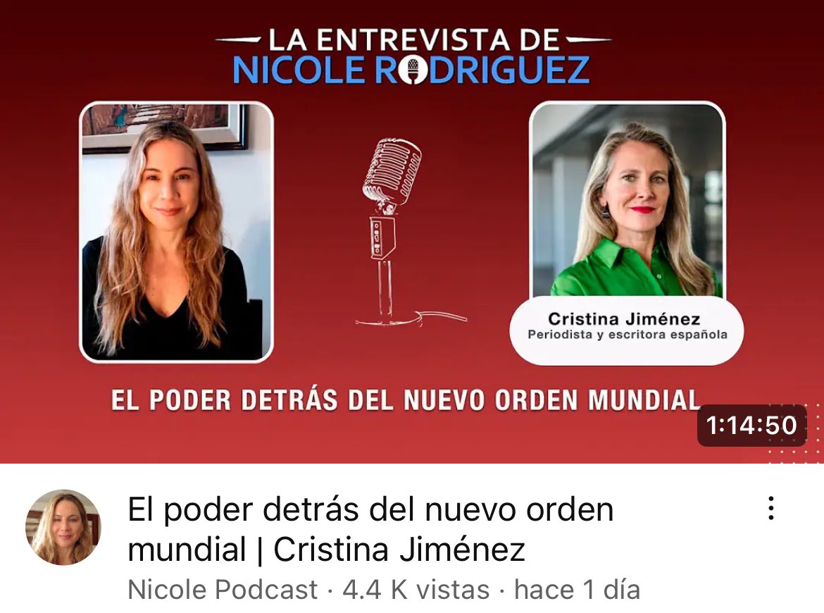 🚨El poder detrás del nuevo orden mundial | Cristina Jiménez youtu.be/RGVP3lYKZgI?si… vía @YouTube @crismartinj @nicoleperiodist