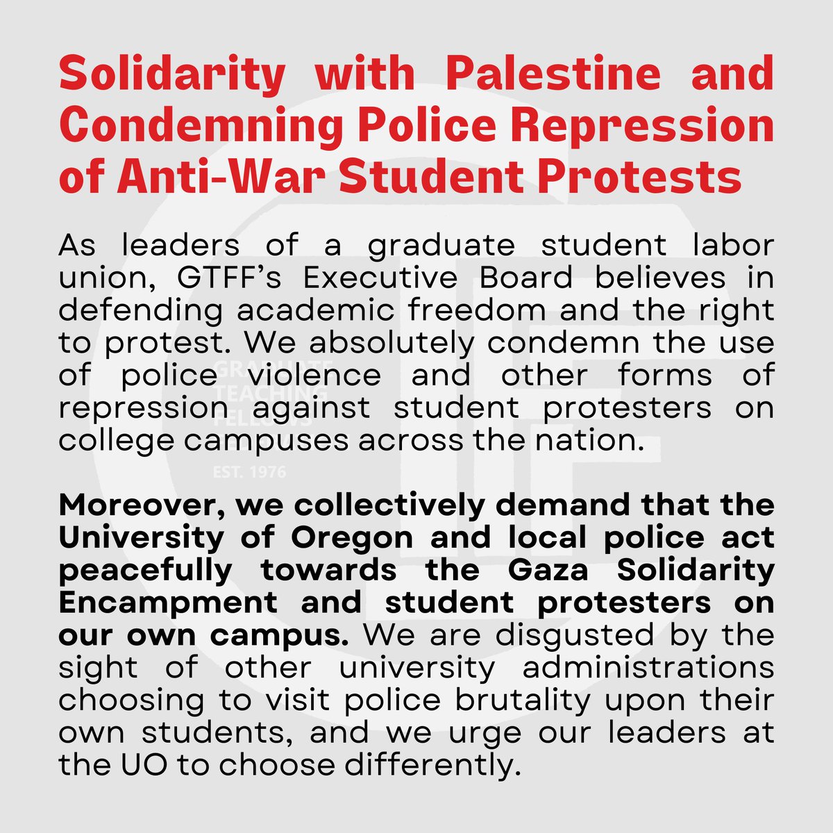 Graduate Teaching Fellows Federation (GTFF) tweet media