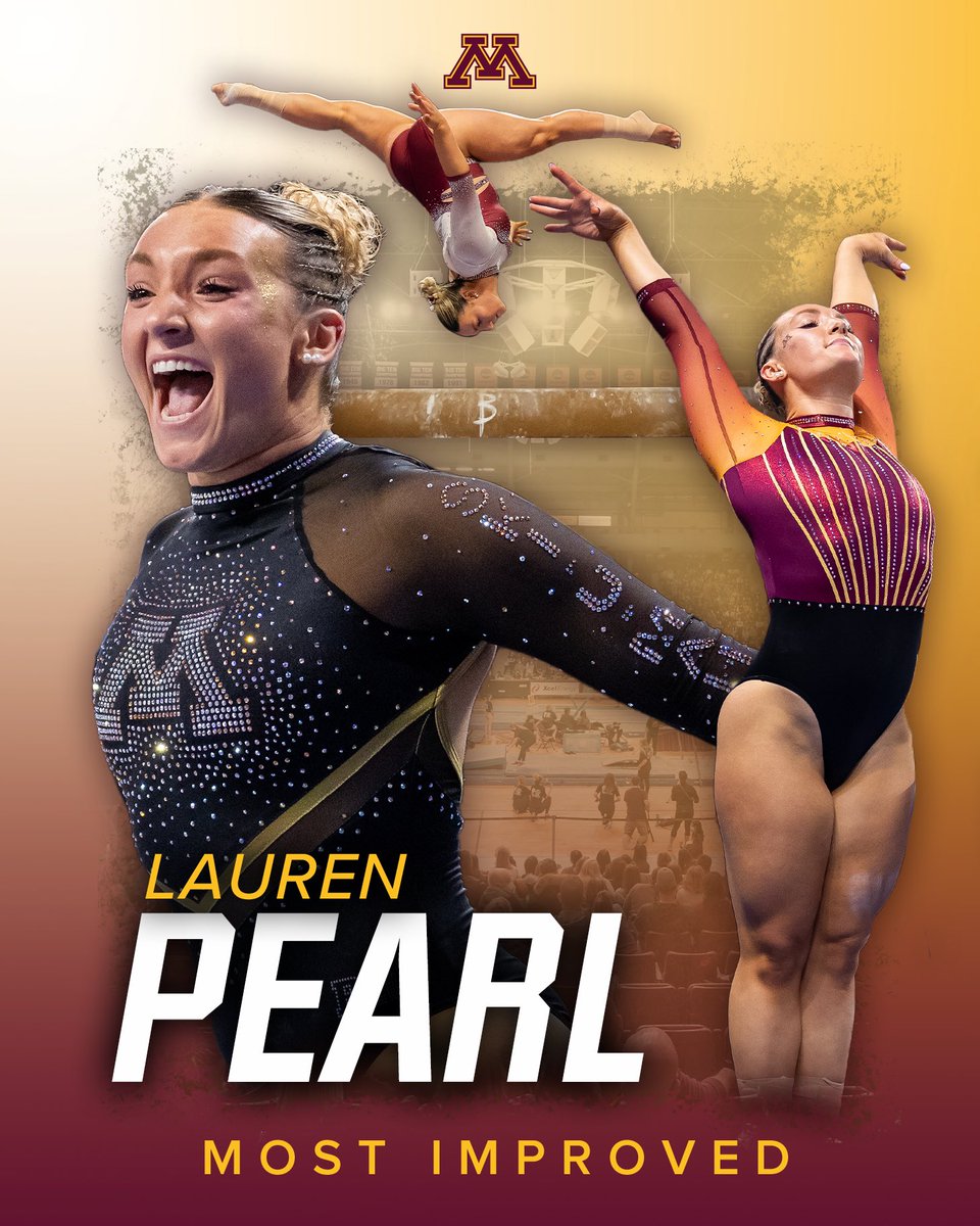 𝐌𝐨𝐬𝐭 𝐈𝐦𝐩𝐫𝐨𝐯𝐞𝐝 📈📈 That junior year jump was B1G time for LP! Lauren was a mainstay on three events and was named Second Team All-Big Ten in 2024. #Team50 x #TogetherWeRise