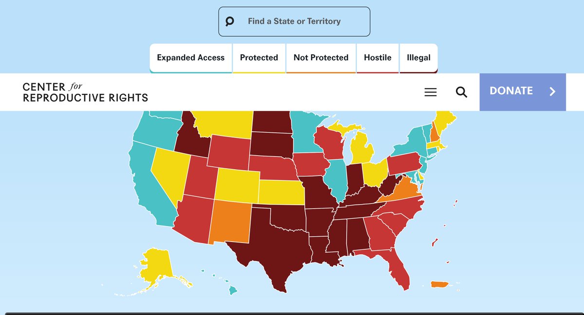 #VoteBlue #VoteBidenHarris #wtpBLUE WE THE PEOPLEwtp2329   The link below is to an interactive map that explains abortion rules and regulations in all 50 states. The map is being updated in real time, so hover over any state and you will get a synopsis of the current and pending…