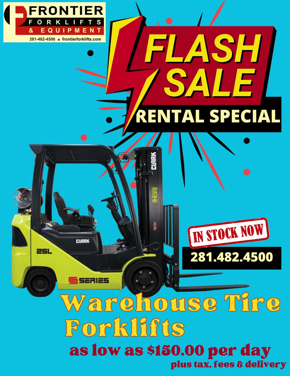 frontierfork's tweet image. RENTAL SPECIAL – CUZ YOU’RE SPECIAL!

Call &amp;amp; Rent Today @  281.482.4500  ext: 119