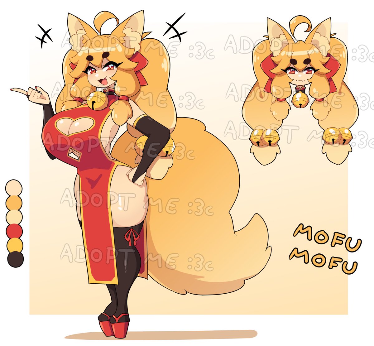 alright, the adoptable is up now for 24h!

mofu fox girl with a huge tail!

I like her quite a bit, so SB is $200 and AB is $1500

bidding link in the replies below ⬇️