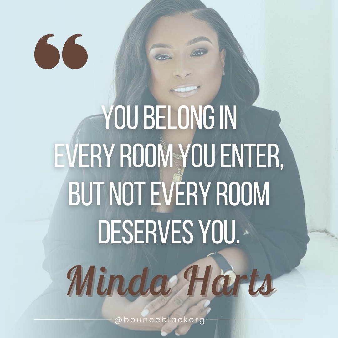 Minda took us to church and back with the message. Say it with us: 'I belong in every room I enter, but not every room deserves me.' Feel free to throw in a ✨'period' ✨ for some more oomph to this affirmation. Thank you, @MindaHarts!