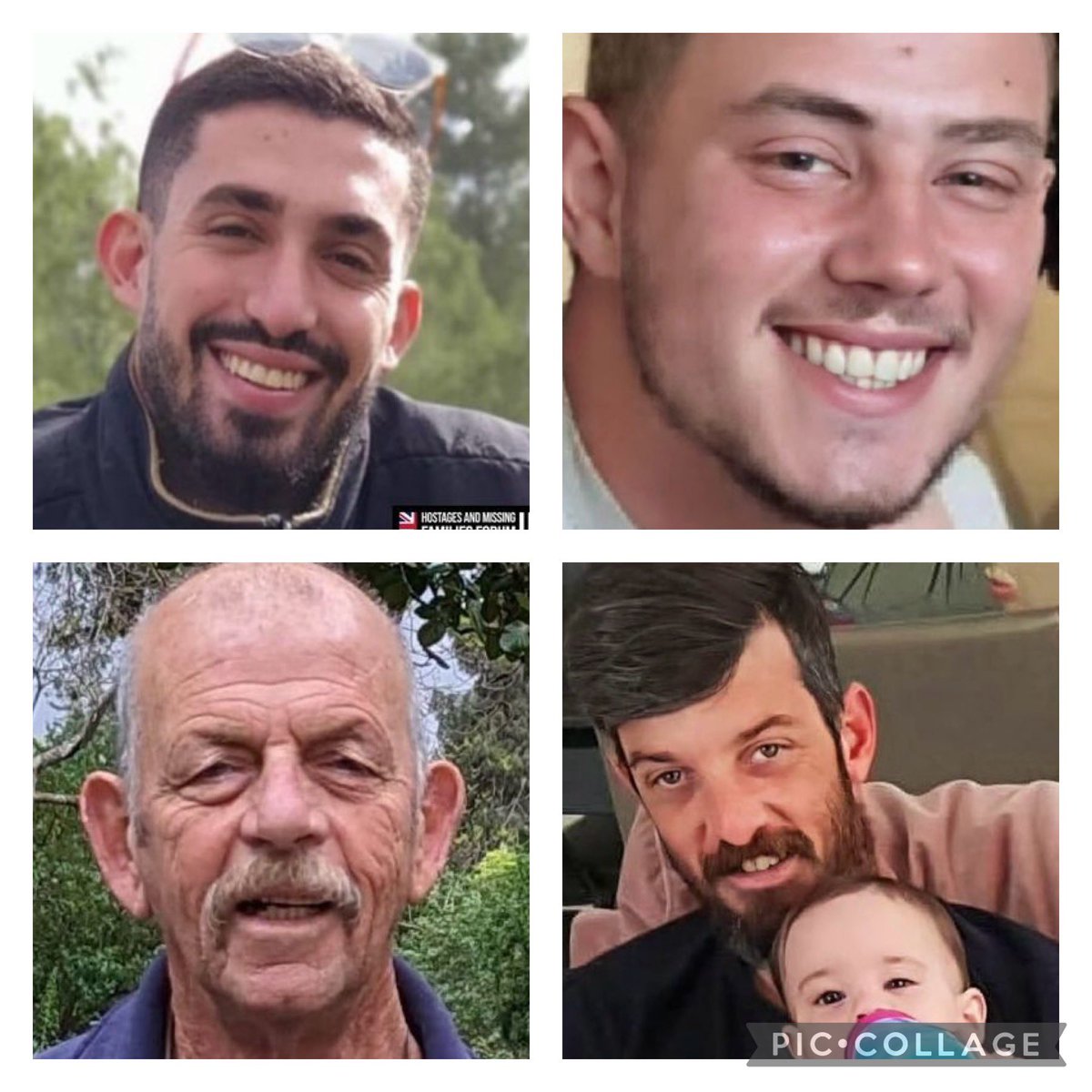 Ori Danino 25, Omer Neutra 22, Chaim Peri 80 and David Cunio 33. You are always on our minds and we promise not to stop fighting for you #ReleaseTheHostagesNOW 
#BringThemAllHomeNOW 🙏🎗️